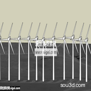 一排风车SU模型