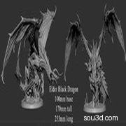 3D打印模型 / Elder Black Dragon - Mini Monster Mayhem