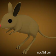 低面卡通动物家禽家畜猪牛羊狗鸡昆虫螃蟹孔雀蜗牛模型jerboa_base_mesh