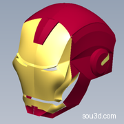 3D打印模型钢铁侠的头盔
