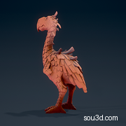 鸵鸟游戏化-动物3D打印模型
