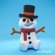 小雪人 圣诞玩具 多色打印 组装玩具
