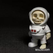 小骷髅宇航员一体打印可活动钥匙扣