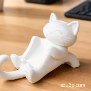 可爱简约猫咪手机支架 – 轻松3D打印