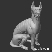 动物狗犬3d打印模型 4