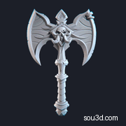 次世代魔幻游戏部落兵器刀剑战斧骷髅模型Weapon_2