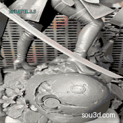 尤尔哈2B持剑站姿《尼尔：机械纪元》游戏角色雕刻手办3D打印模型