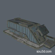 赛博朋克未来科幻机械楼房建筑房屋三维模型文件
