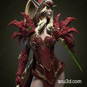 瓦莉拉·萨古纳尔血精灵《魔兽世界》游戏角色雕刻手办3D打印模型