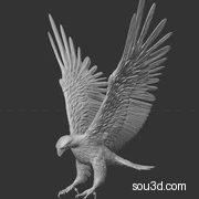 老鹰高飞 鸟类 动物 3D打印模型