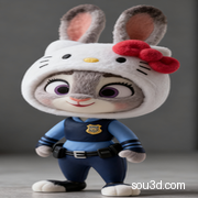疯狂动物城&kitty版兔兔手办摆件模型