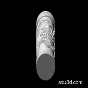 龙浮雕笔筒