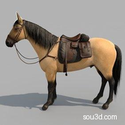 C4D FBX STL马匹骏马动物马鞍缰绳三维3D打印模型设计素材Horse_V5