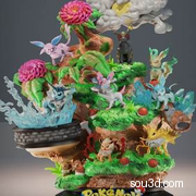 宝可梦 全部伊布集合 SP Model Pokemon Wetransfer Even All 3D打印 STL模型