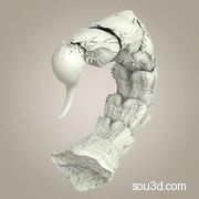 怪兽怪物尾骨尾巴爪子蝎尾鱼尾三维3D打印模型Scorpio_A
