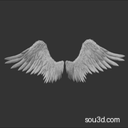 高精度天使翅膀 超细节 雕刻wings5
