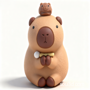 【卡皮巴拉&土拨鼠】超萌Q版发呆豚鼠 3D打印 手办 模型