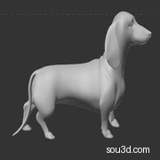 动物狗犬3d打印模型 2