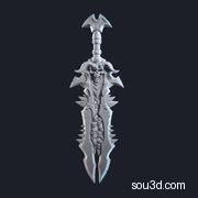 次世代魔幻游戏部落兵器刀剑战斧骷髅模型Weapon_1