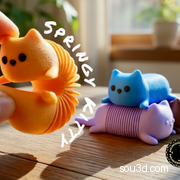 弹簧小猫可活动解压玩具