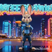 疯狂动物城 朱迪·霍普斯(Judy) 全分件拼装模型 (无需AMS)
