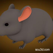 低面卡通动物家禽家畜猪牛羊狗鸡昆虫螃蟹孔雀蜗牛模型chinchilla_base_mesh