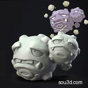 精灵宝可梦手办3D打印模型Weezing