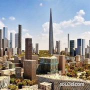 现代模块化城市3D场景