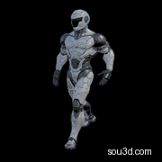 Blender白色仿生机器人带绑定和动画