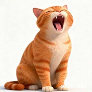 打哈欠困小猫