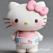 Hello Kitty凯蒂猫&宝宝kitty：三丽鸥 凯蒂猫 kitty 猫 手办 摆件 3D打印 模型