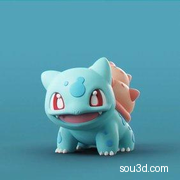 3D蓝化杰尼龟模型 宝可梦