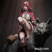 小红帽Red_Riding_Hood大灰狼格林童话sharkmodle-游戏动漫手办摆件