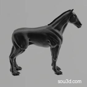 一匹骏马3d模型免费下载 动物模型stl马匹3D打印