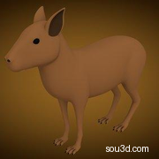 低面卡通动物家禽家畜猪牛羊狗鸡昆虫螃蟹孔雀蜗牛模型cavy_base_mesh