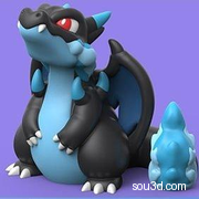 宝可梦 超级喷火龙 Mega Charizard 3D打印 STL模型