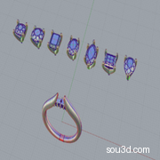 可替换宝石戒指3D
