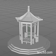 中式古建筑亭子阁楼房屋牌楼三维3D模型3