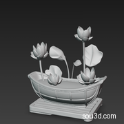 小船荷花