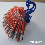 可打印孔雀餐巾架3D或激光切割