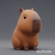 卡皮巴拉 豚鼠 鼠 可爱动物 3D打印 模型 02