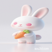 可爱小白兔摆件