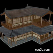 中式古建筑阁楼房屋建筑城楼三维模型文件11