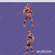 低多边形红色钢铁侠模型Blend/FBX/dae/max/stl/gltf/glb格式