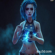 英雄联盟金克丝3D打印stl模型