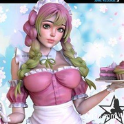 甘露寺蜜璃《鬼灭之刃》动漫角色雕塑雕刻3D模型