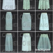 Marvelous Designer女子裙子服装裤子打版3D模型MD基础版源文件