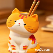 小猫笔筒