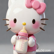 【Hello Kitty凯蒂猫&奶奶kitty】三丽鸥 凯蒂猫 kitty 猫 手办 摆件 3D打印 模型