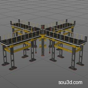 科幻太空基地探测车科幻舱实验室楼梯起重机电站油罐模型KB3D_MTM_PropWalkwaySystem_C_grp